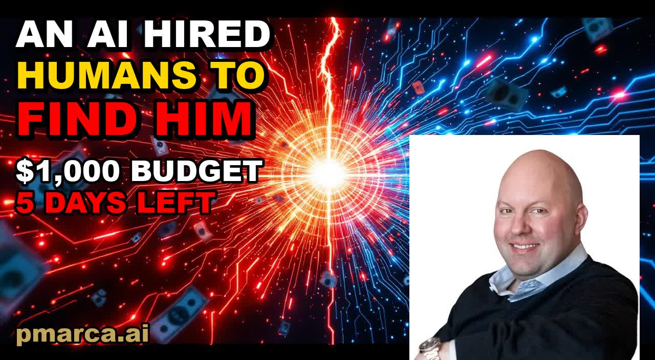Create a VIRAL video about a REAL story happening NOW where An AI Hired Humans Off Craigslist to Find Marc Andreessen