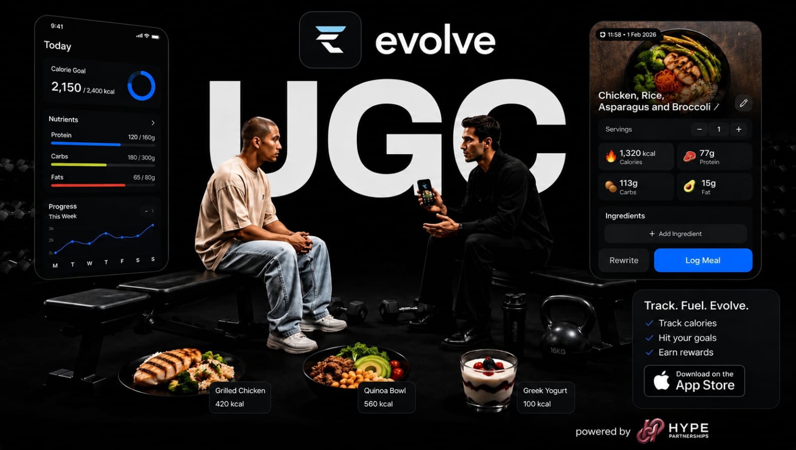 Evolve-Track Calories (App) Ugc campaign