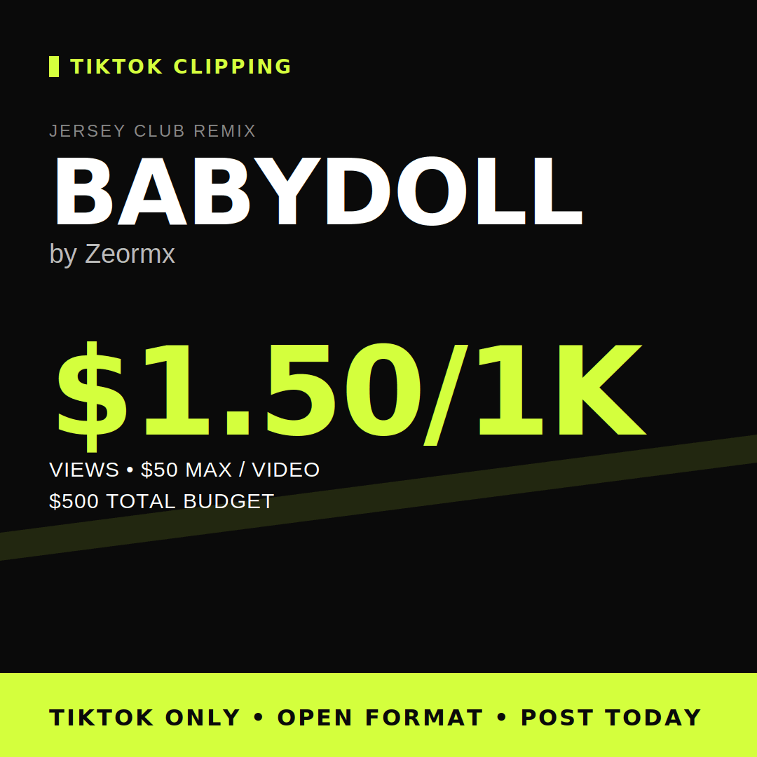 Babydoll (Jersey Club Remix) — Zeormx | TikTok Clipping