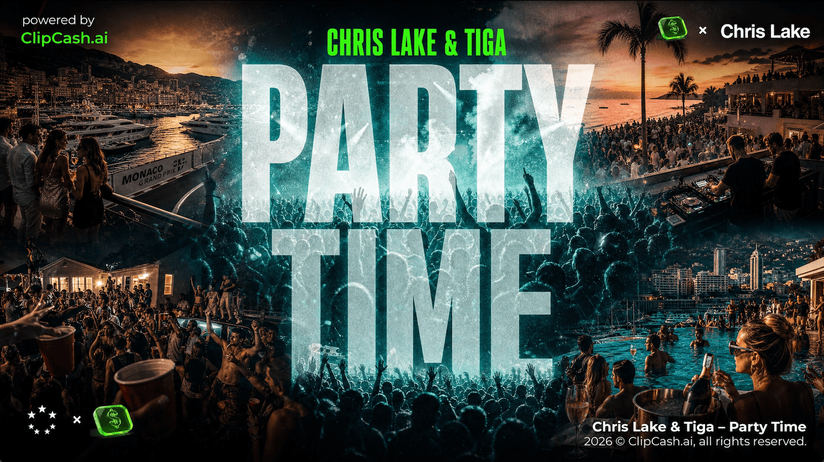 Chris Lake & Tiga - Party Time | TV/Film/Lyric/Gym/Beach Edits