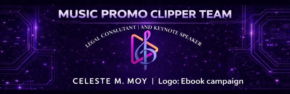 Celeste M.Moy Logo: Ebook ai music campaign