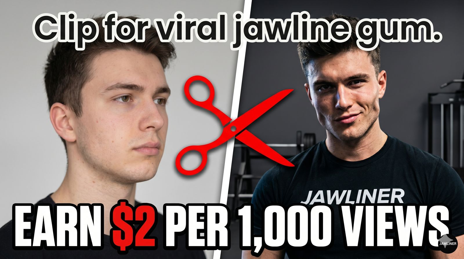 JAWLINER Clipping – $2/1K Views | Clip Our ViralJawline Content ✂️