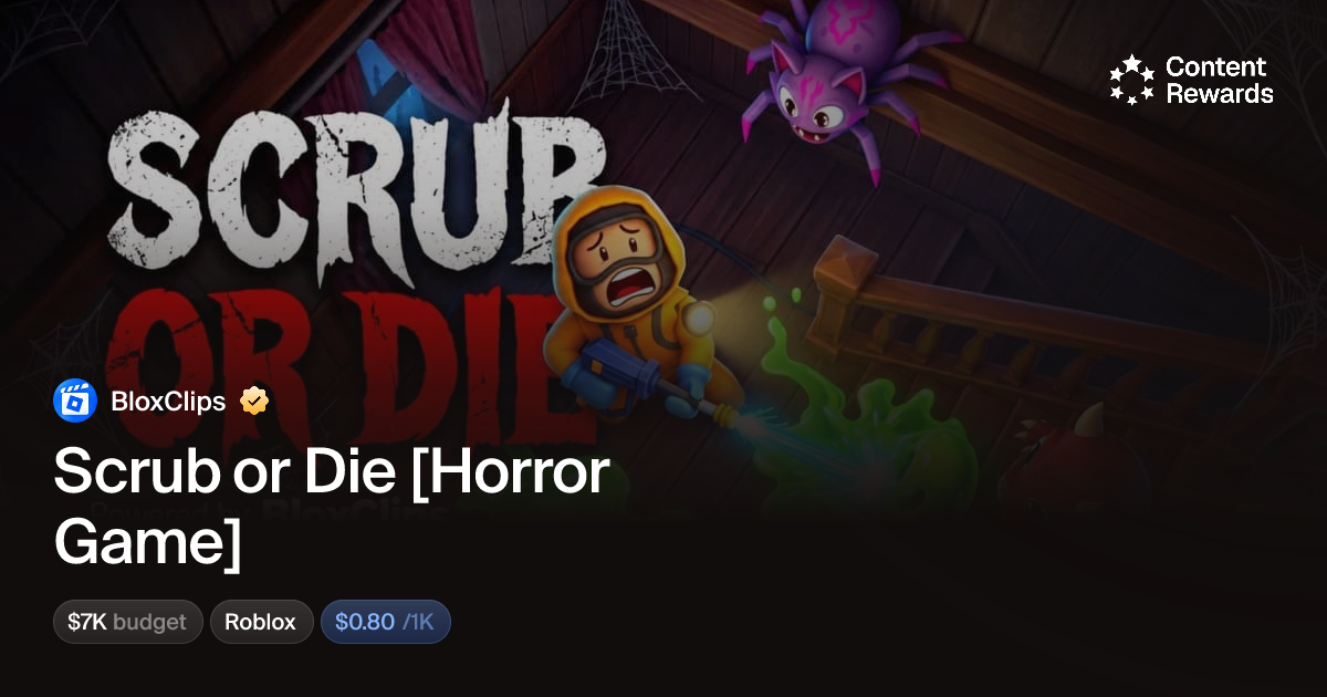 Scrub or Die [Horror Game] by BloxClips | Content Rewards