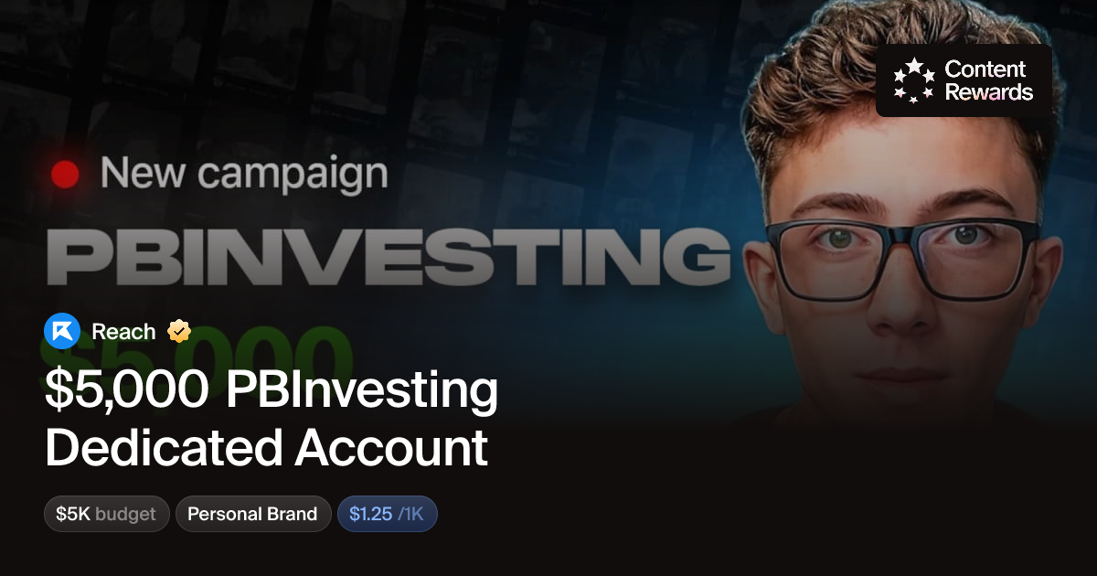 $5,000 PBInvesting Dedicated Account by Reach | Content Rewards