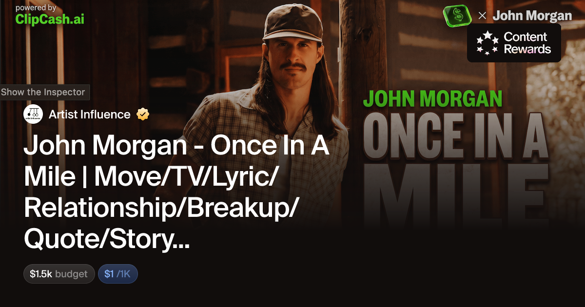 John Morgan - Once In A Mile | Move/TV/Lyric/Relationship/Breakup/Quote ...